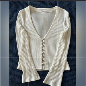 Reformation White Ribbed Gellar Top (Barely Worn)